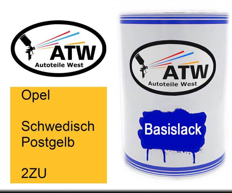 Opel, Schwedisch Postgelb, 2ZU: 500ml Lackdose, von ATW Autoteile West.